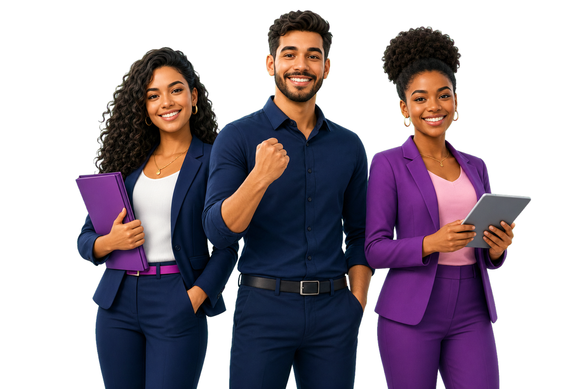 Tres candidatos motivados e preparados para novas oportunidades
